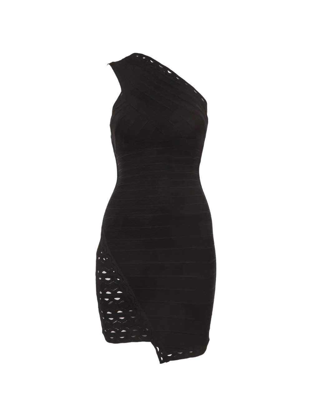 one-shoulder bandage mini dress