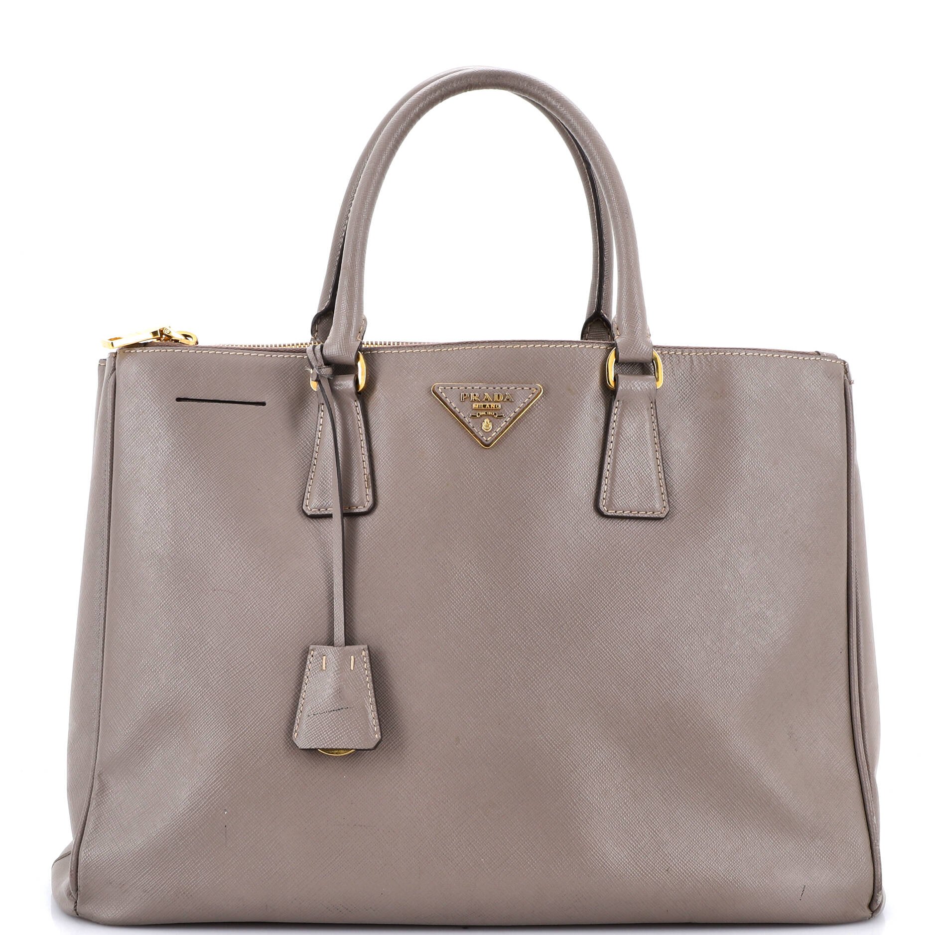 Double Zip Lux Tote Saffiano Leather Large