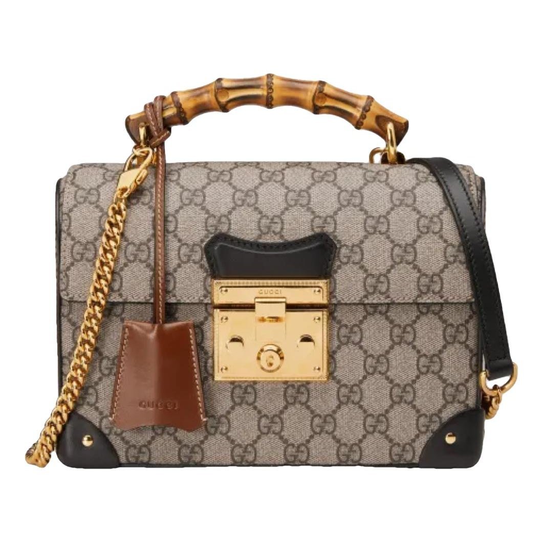 Padlock leather handbag