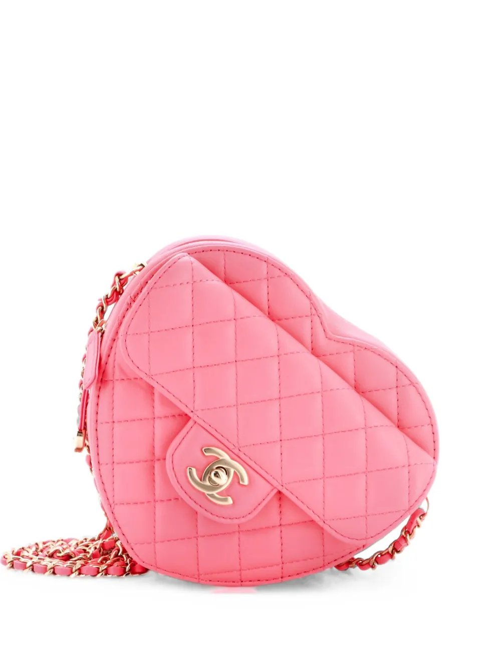 CC in Love Heart Bag Quilted Lambskin Large crossbody bag
