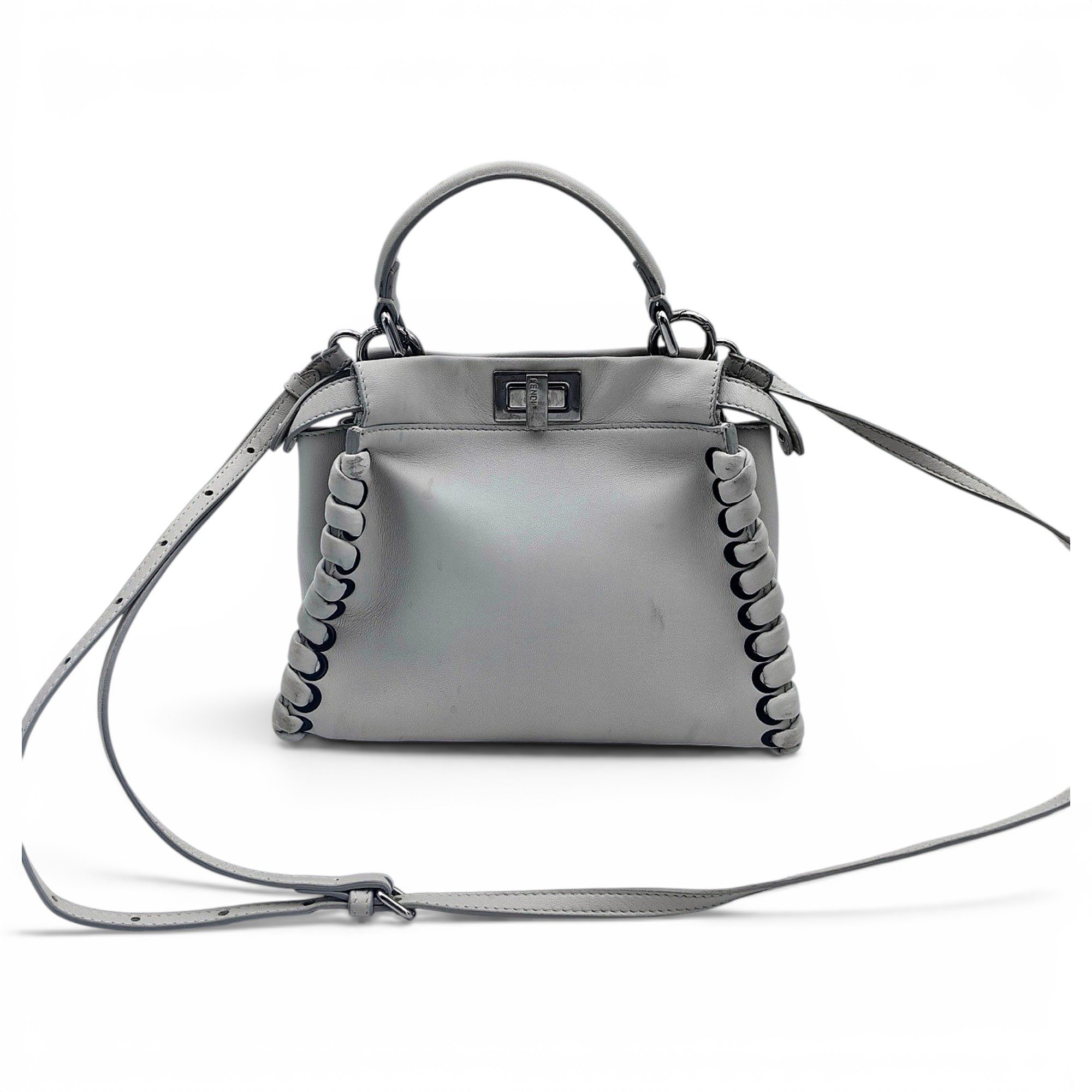 Peekaboo leather clutch bag