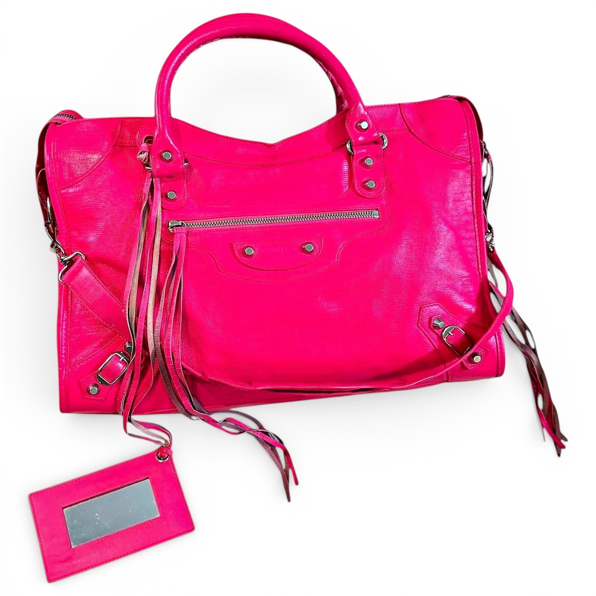 City leather handbag