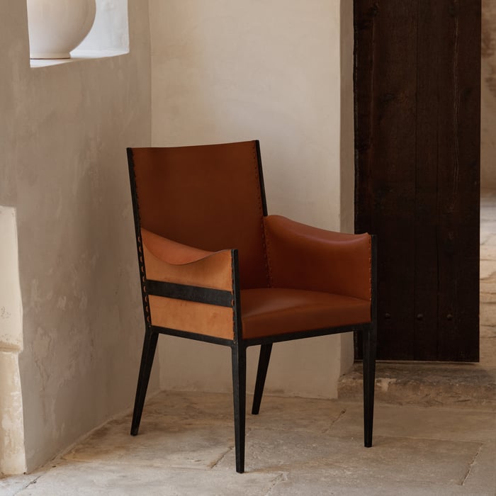 Naturel Reeditions J.-m. Frank Par Hermès Wrought Iron Armchair