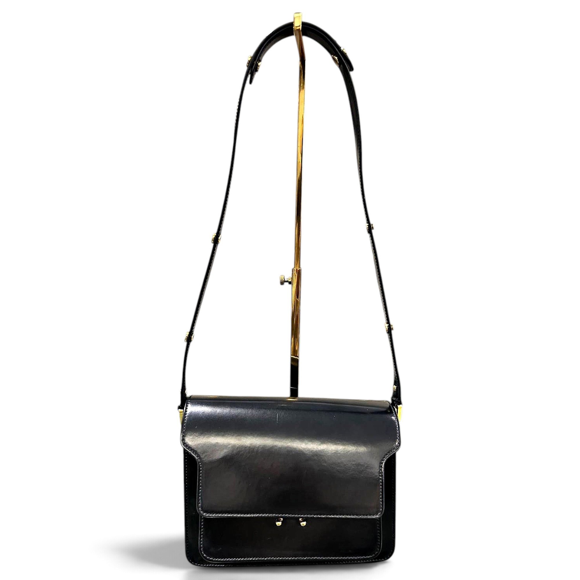 Trunk leather crossbody bag