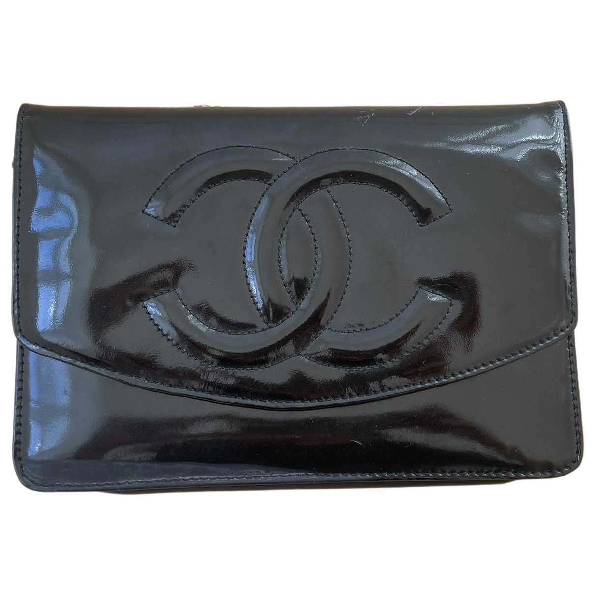 Patent leather clutch bag