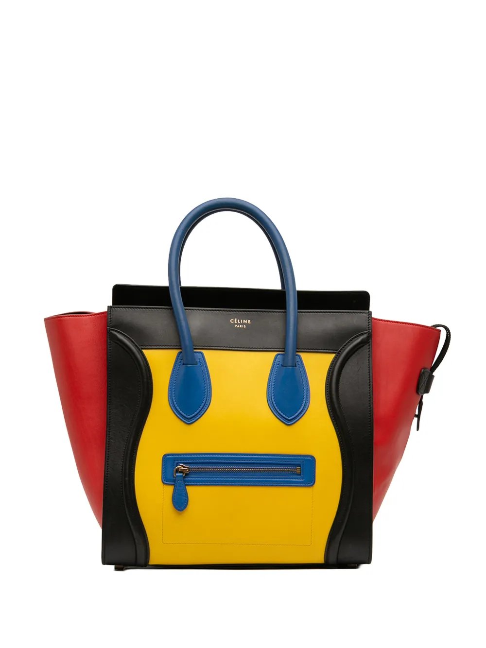2014 Mini Tricolor Leather Luggage tote bag