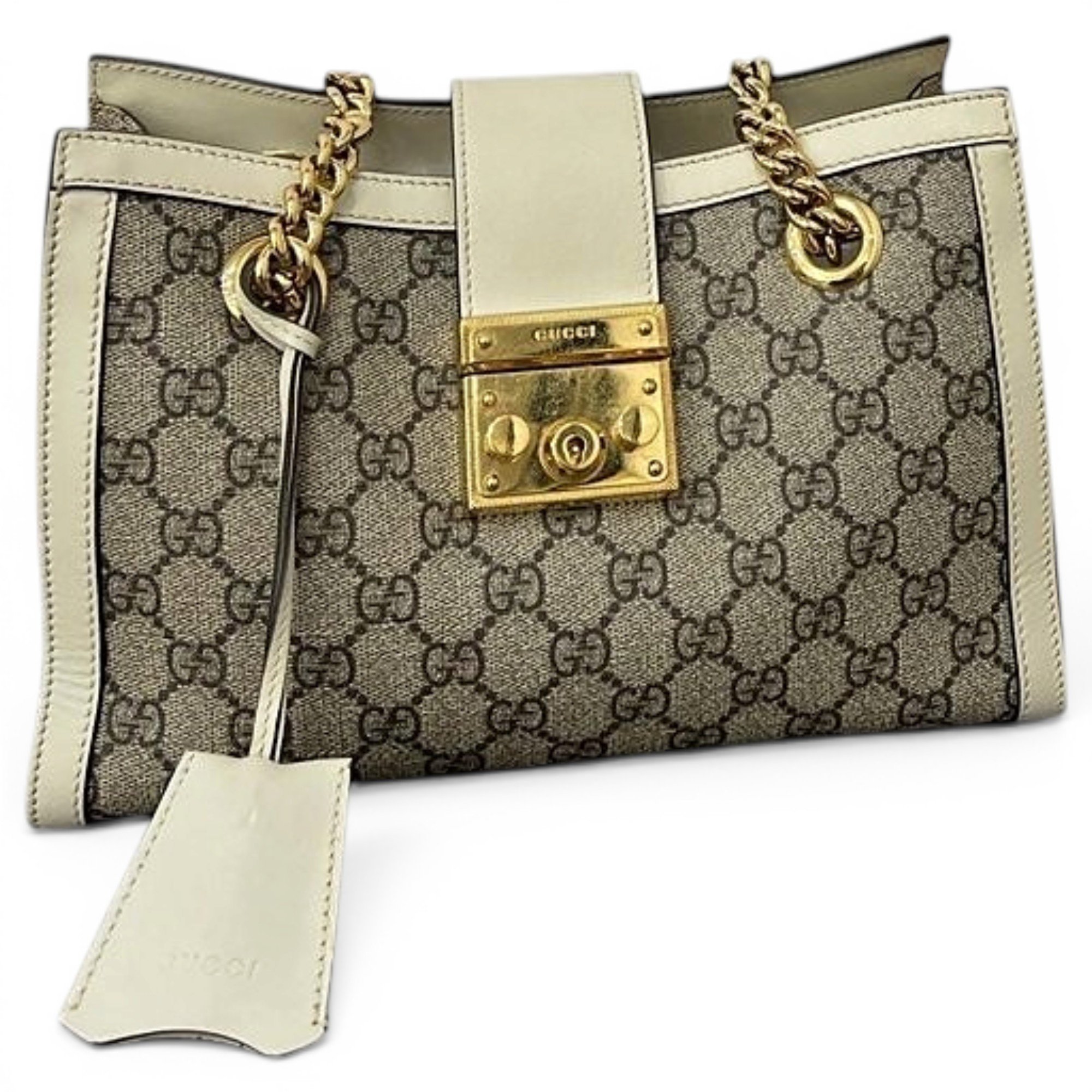 Padlock leather handbag