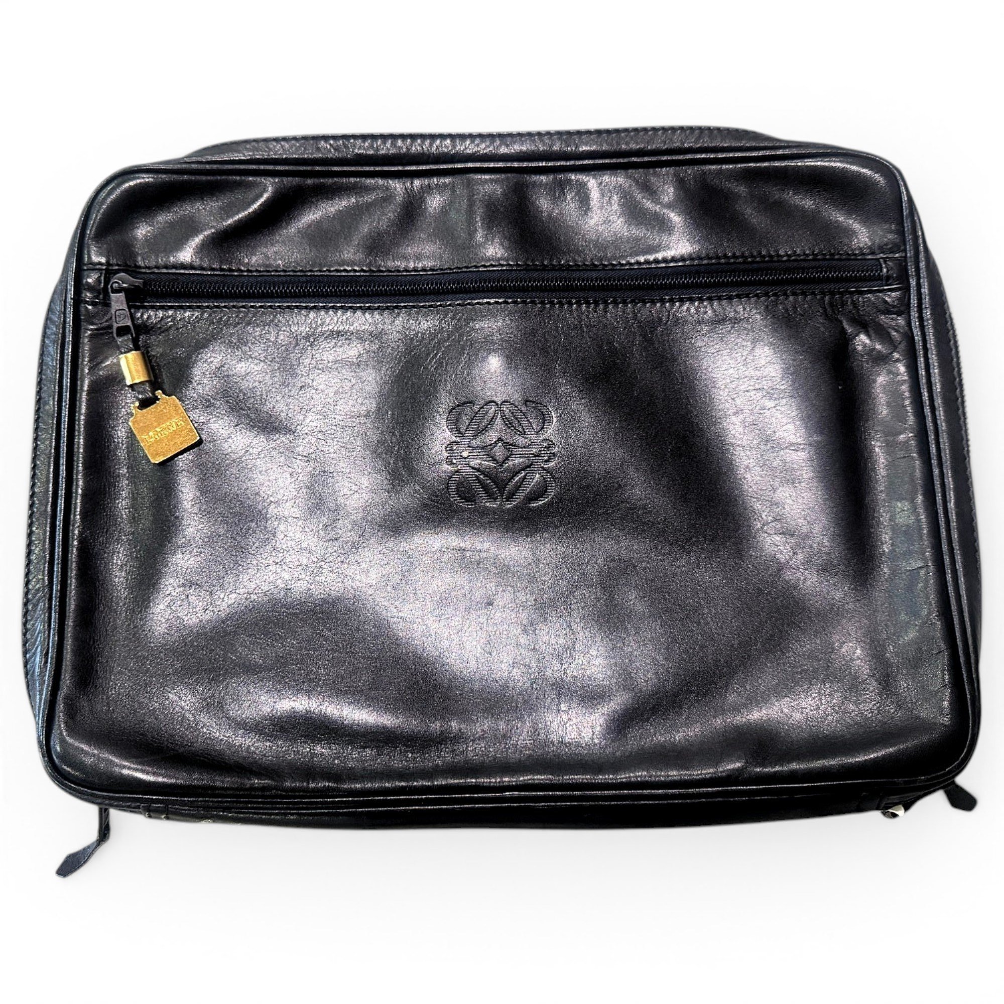 Leather clutch bag