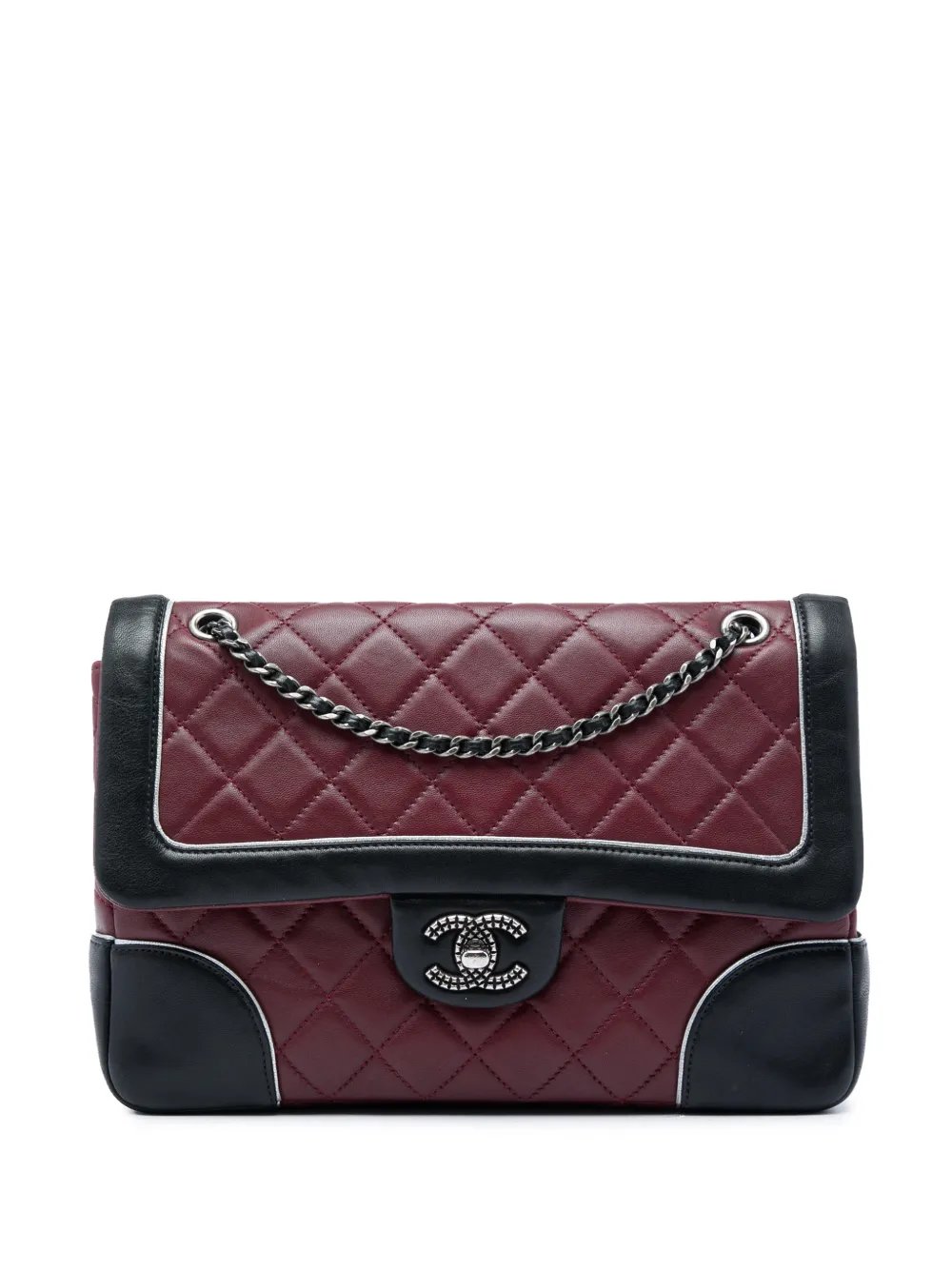 2015-2016 Paris Salzburg Medium Bicolor Quilted Lambskin Tyrolean Flap shoulder bag