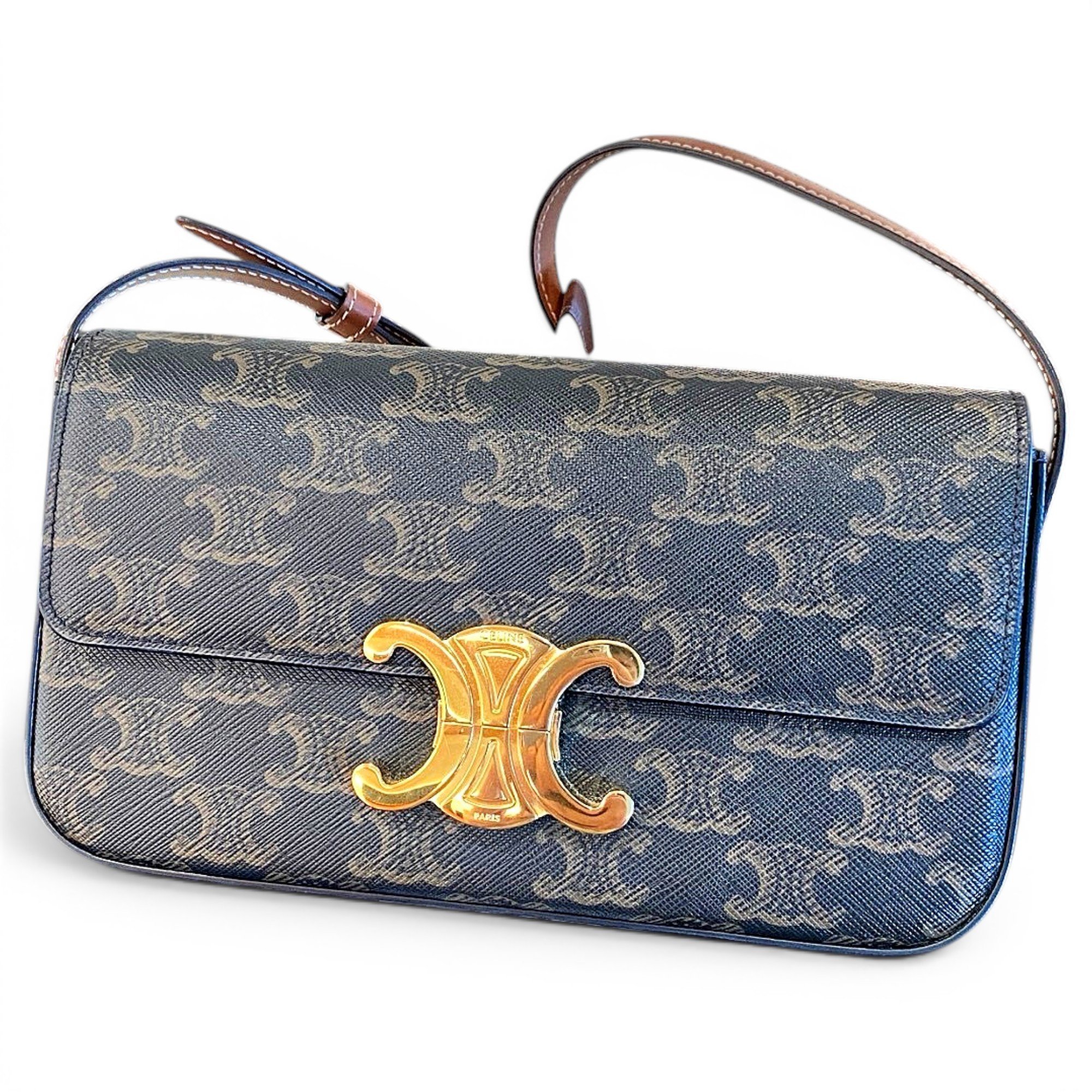 Triomphe Long cloth handbag