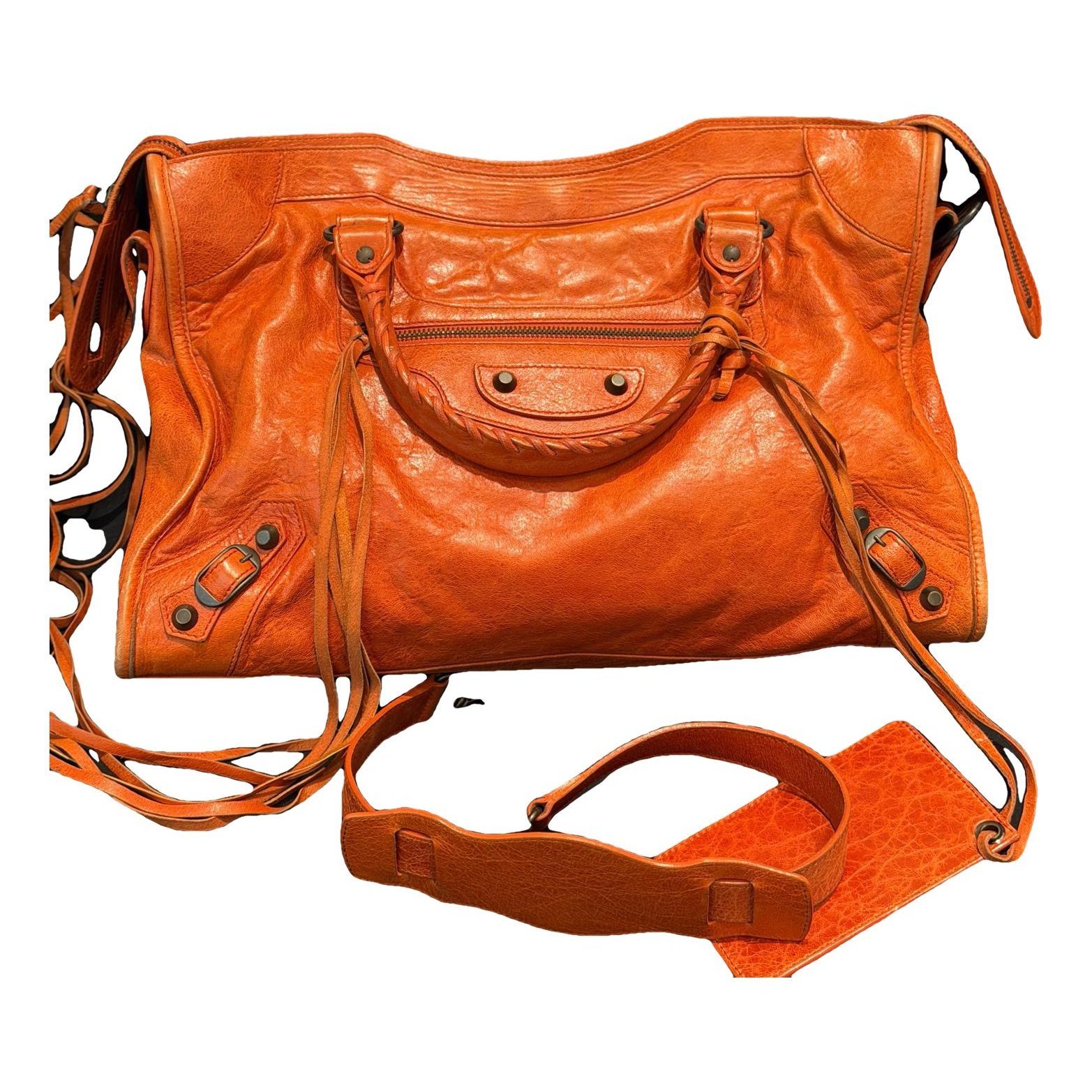 City leather handbag