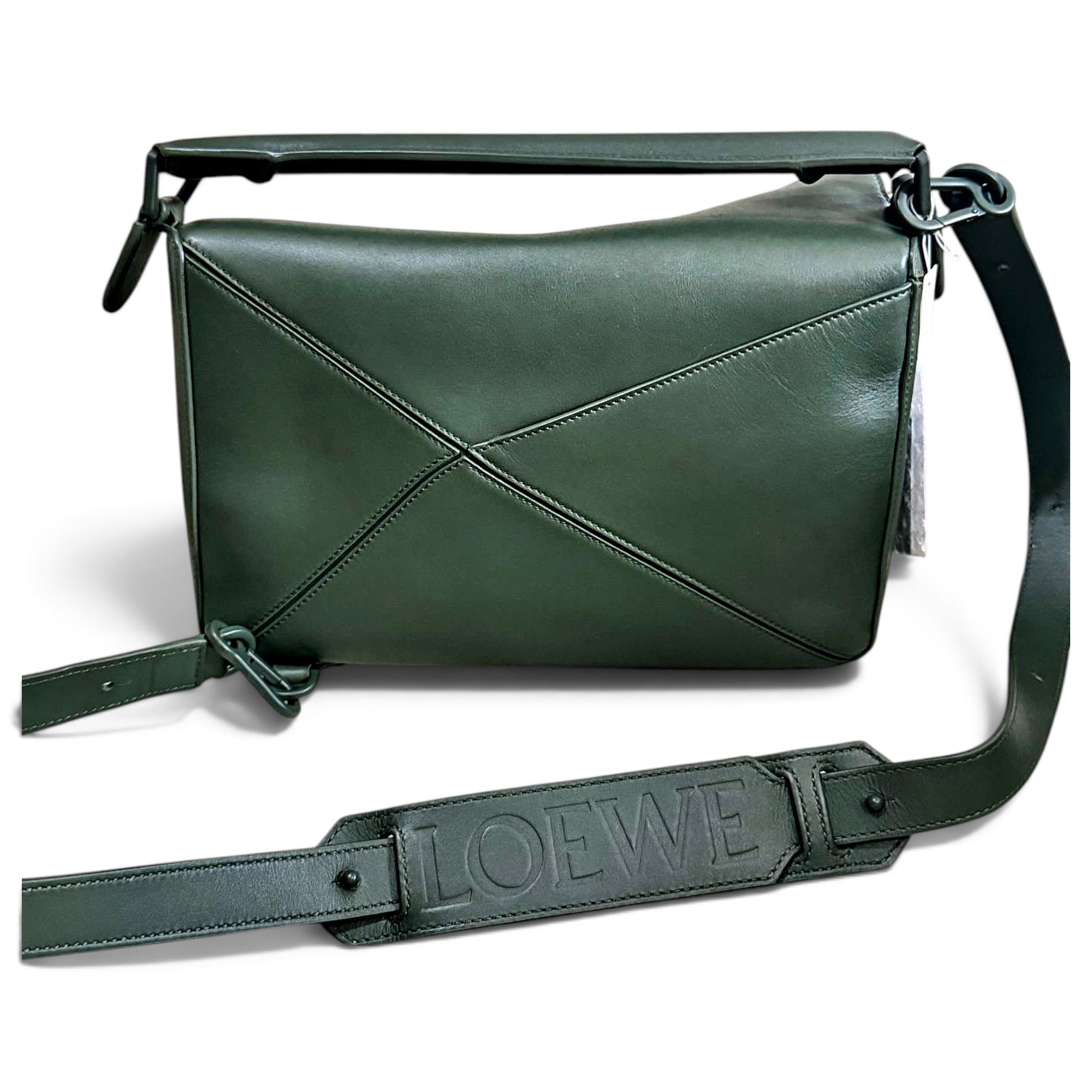 Puzzle leather handbag