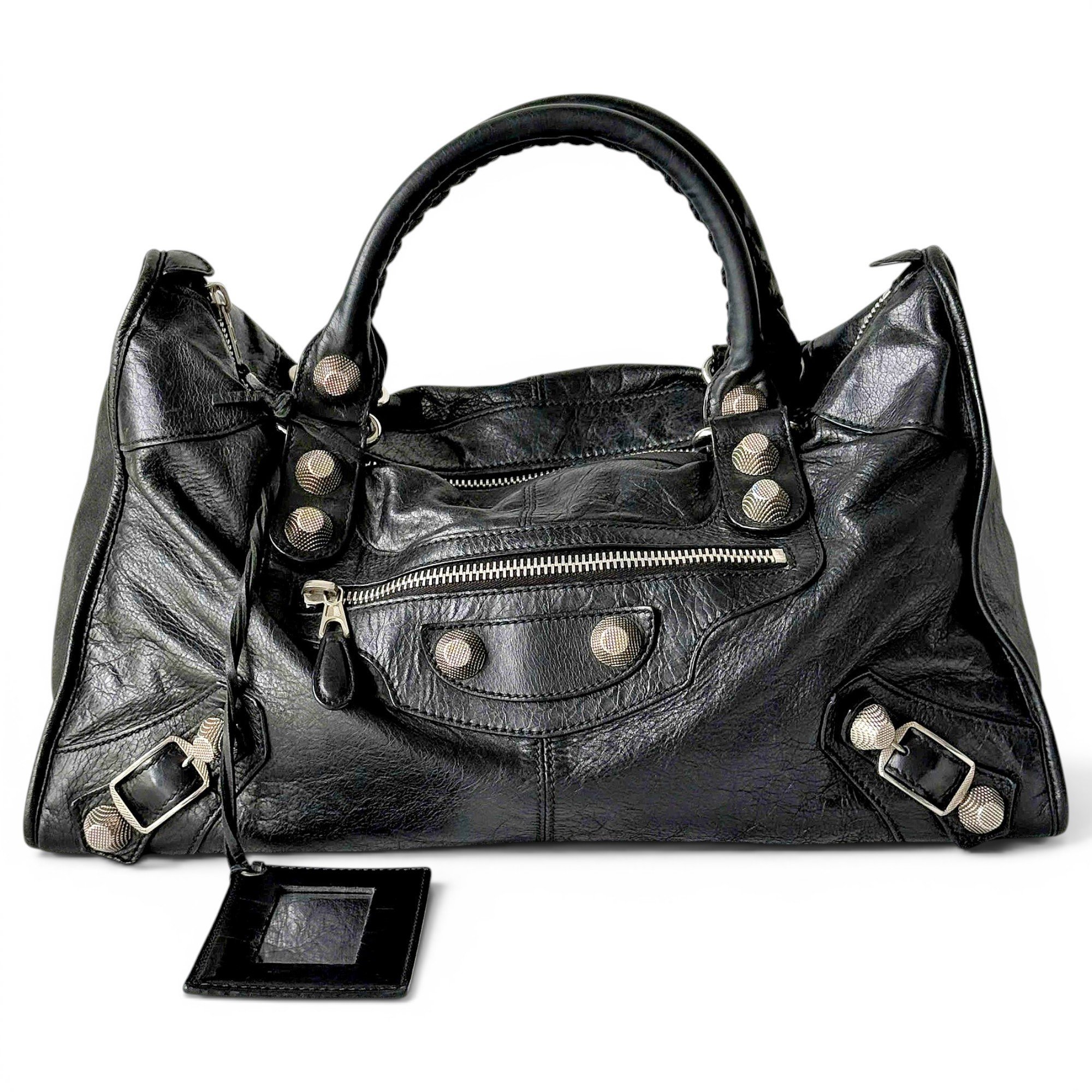 Work leather handbag
