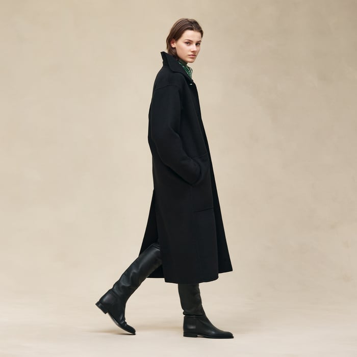 Noir Manteau Long