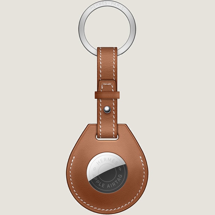 Gold Apple Airtag Hermès Key Ring
