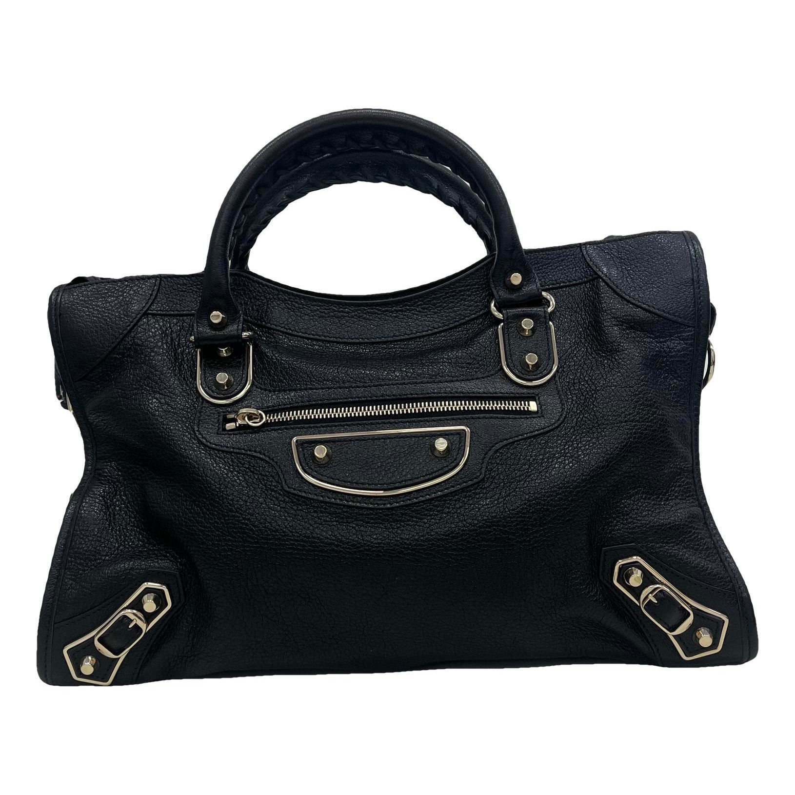 City leather handbag