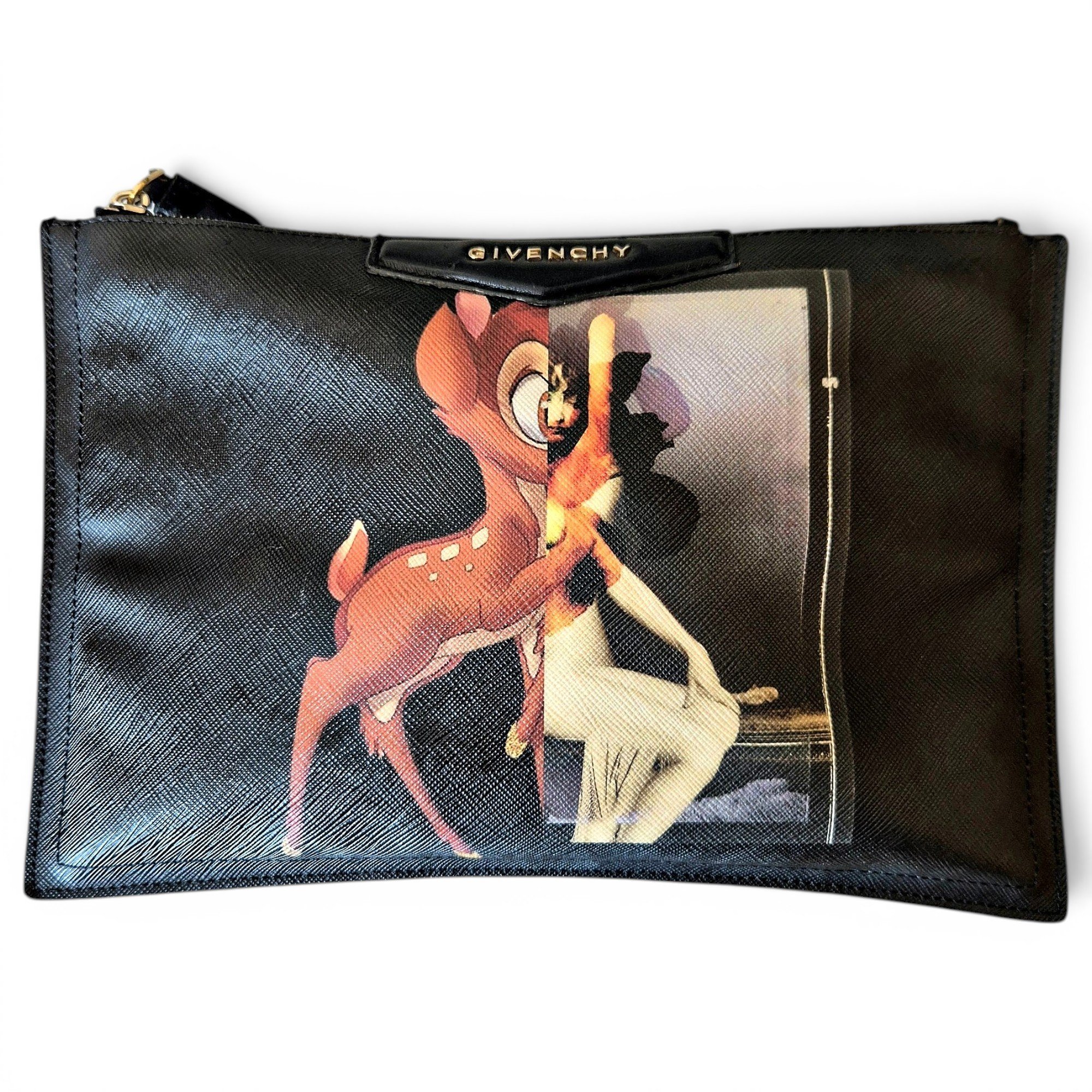 Leather clutch bag