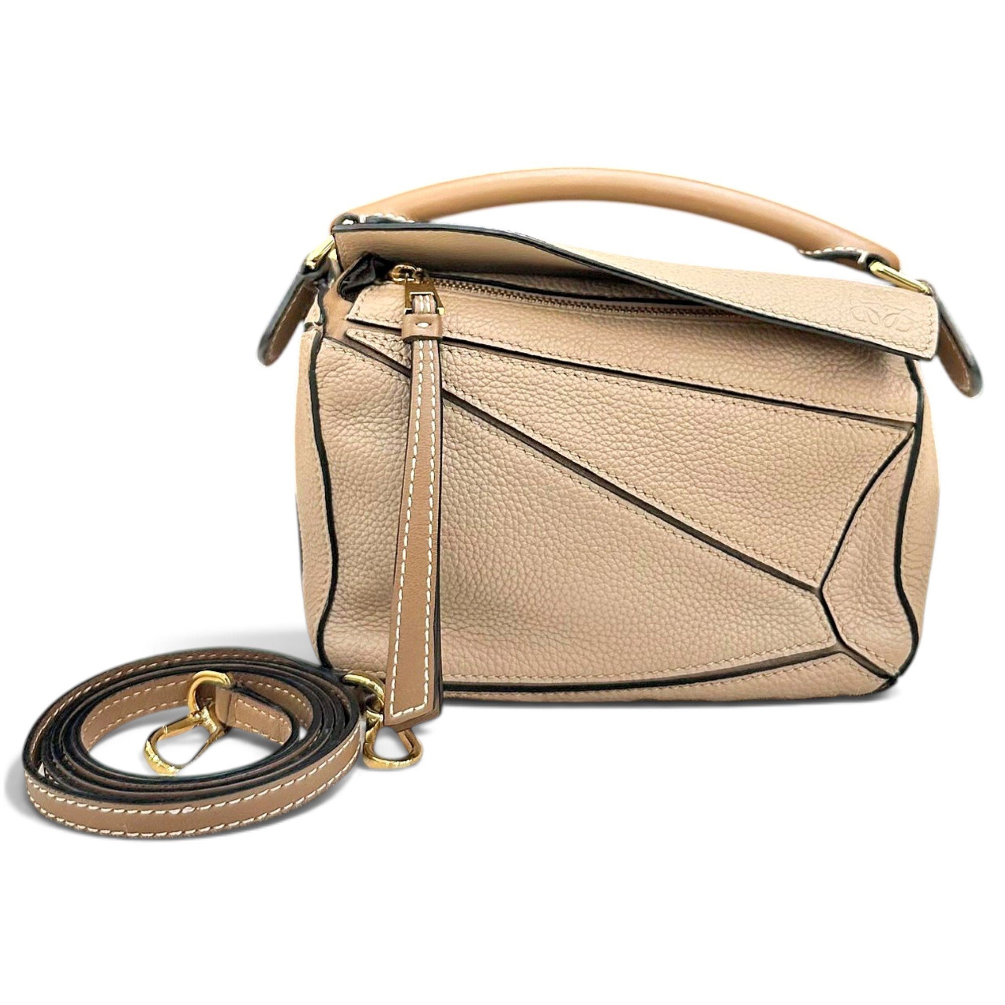 Puzzle leather handbag