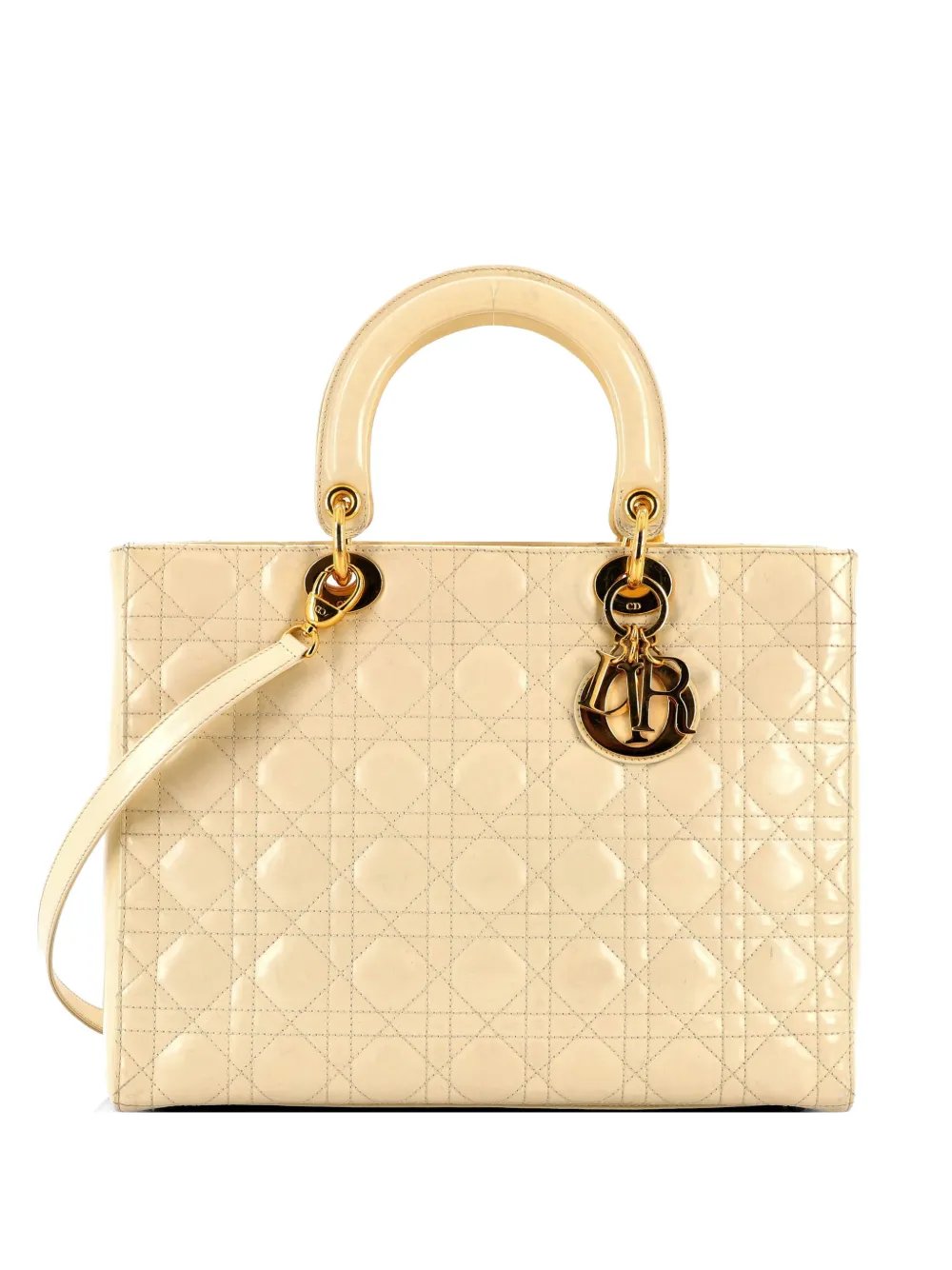Vintage Lady Dior Bag Cannage Quilt Lambskin Large satchel
