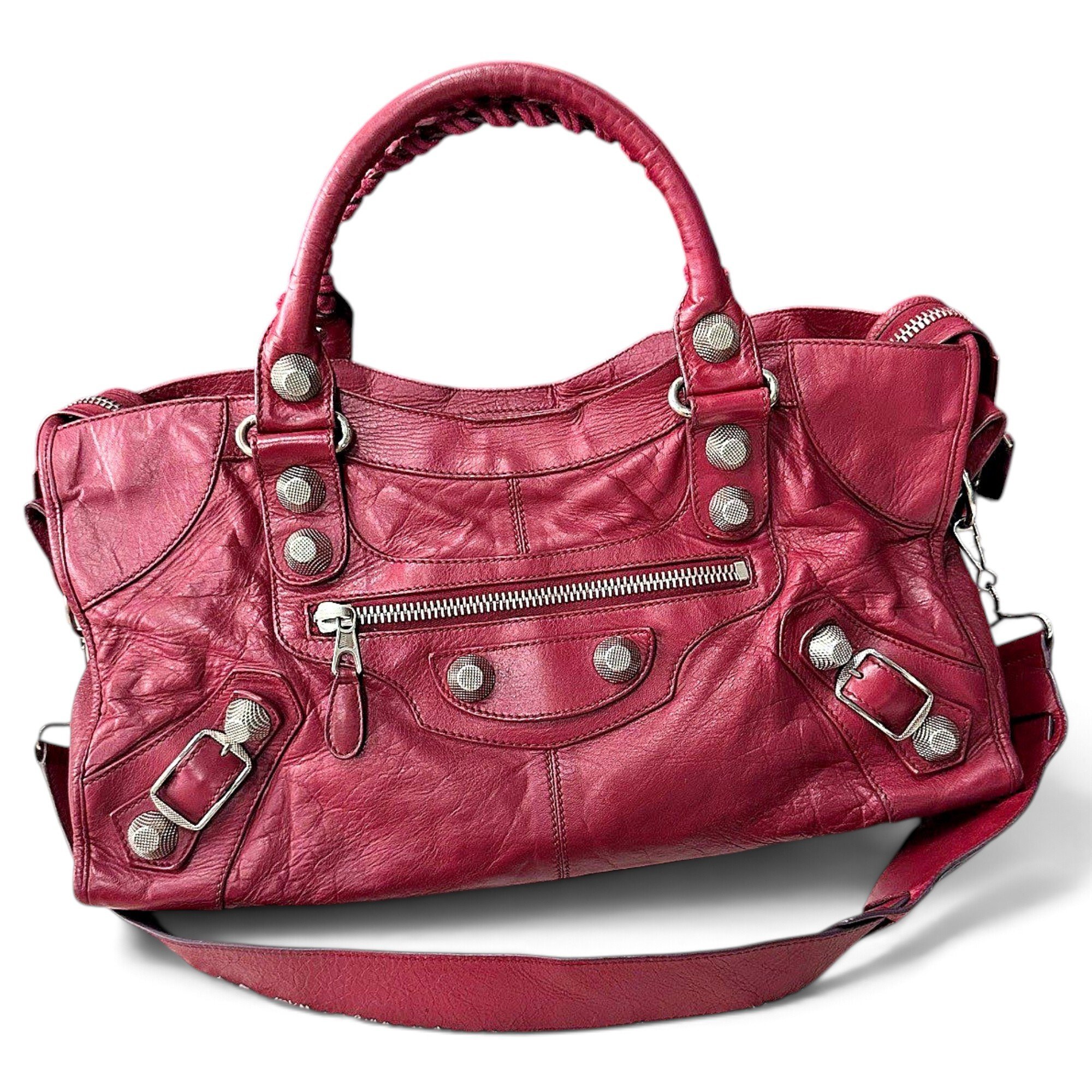 City leather handbag