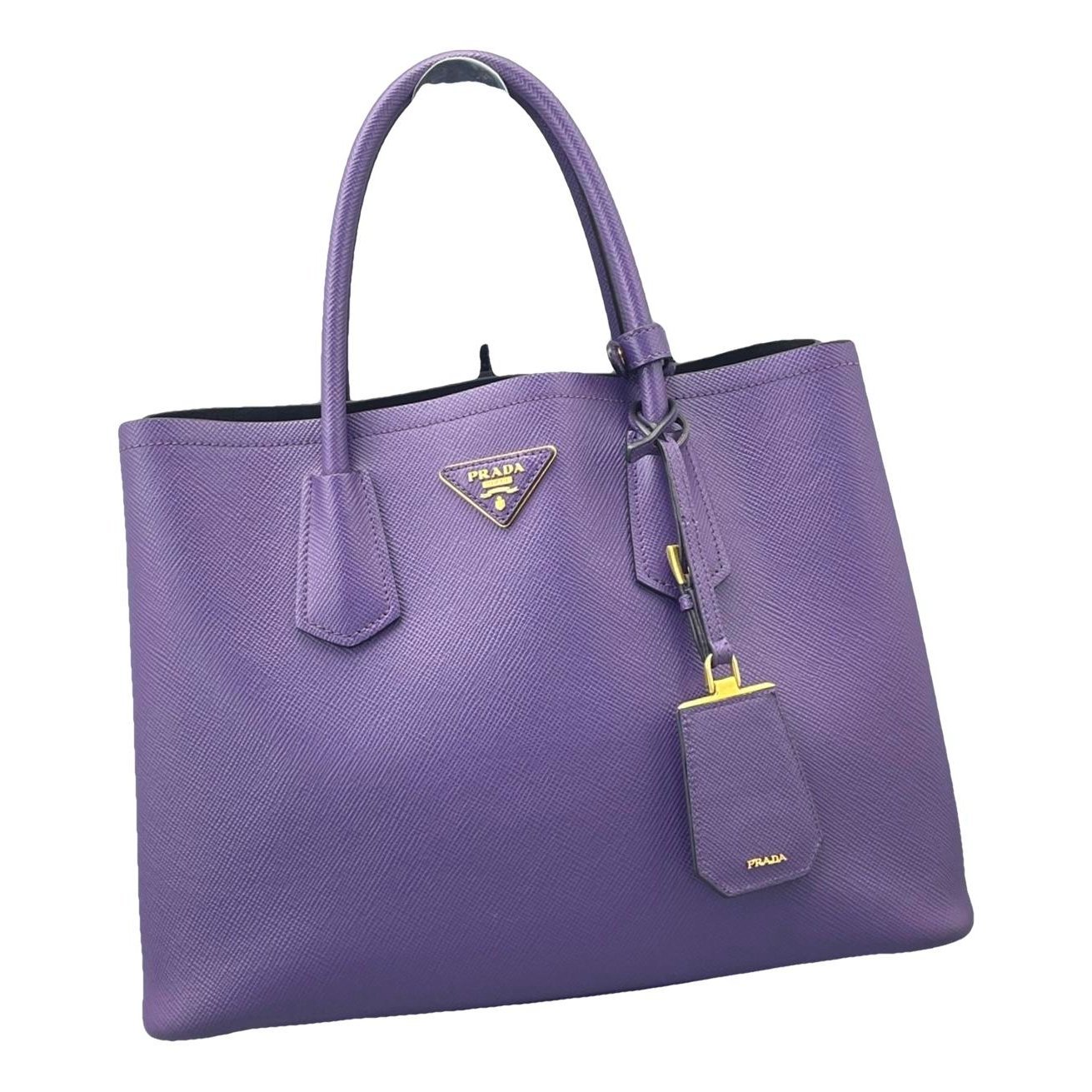 Double leather handbag