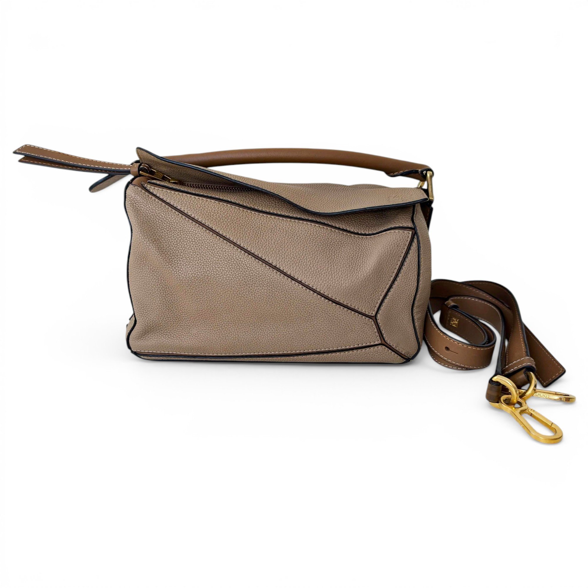 Puzzle leather handbag