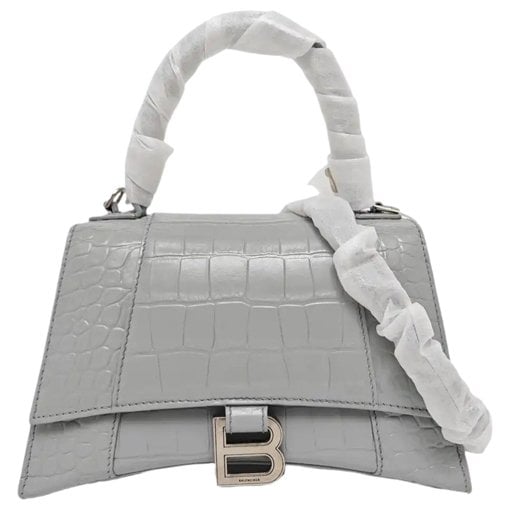 Hourglass leather handbag