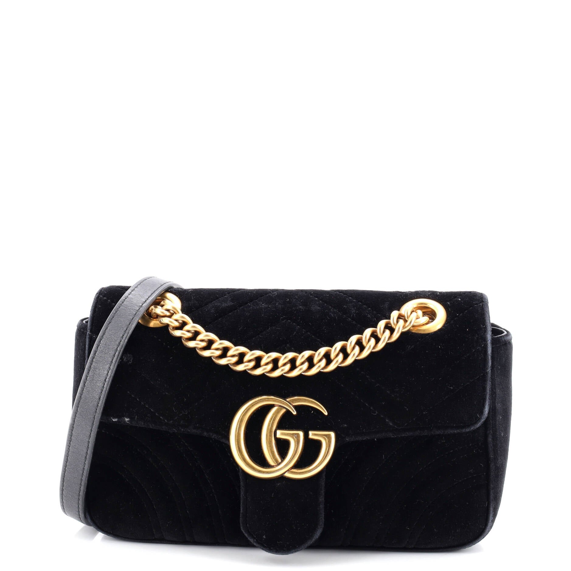 GG Marmont Flap Bag Matelasse Velvet Mini