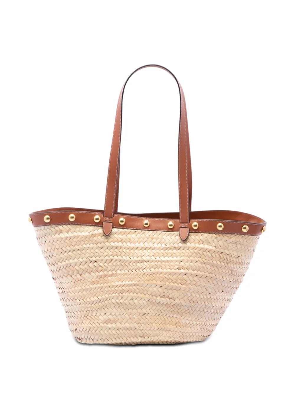 2019 Large Raffia Classic Studded Panier tote bag