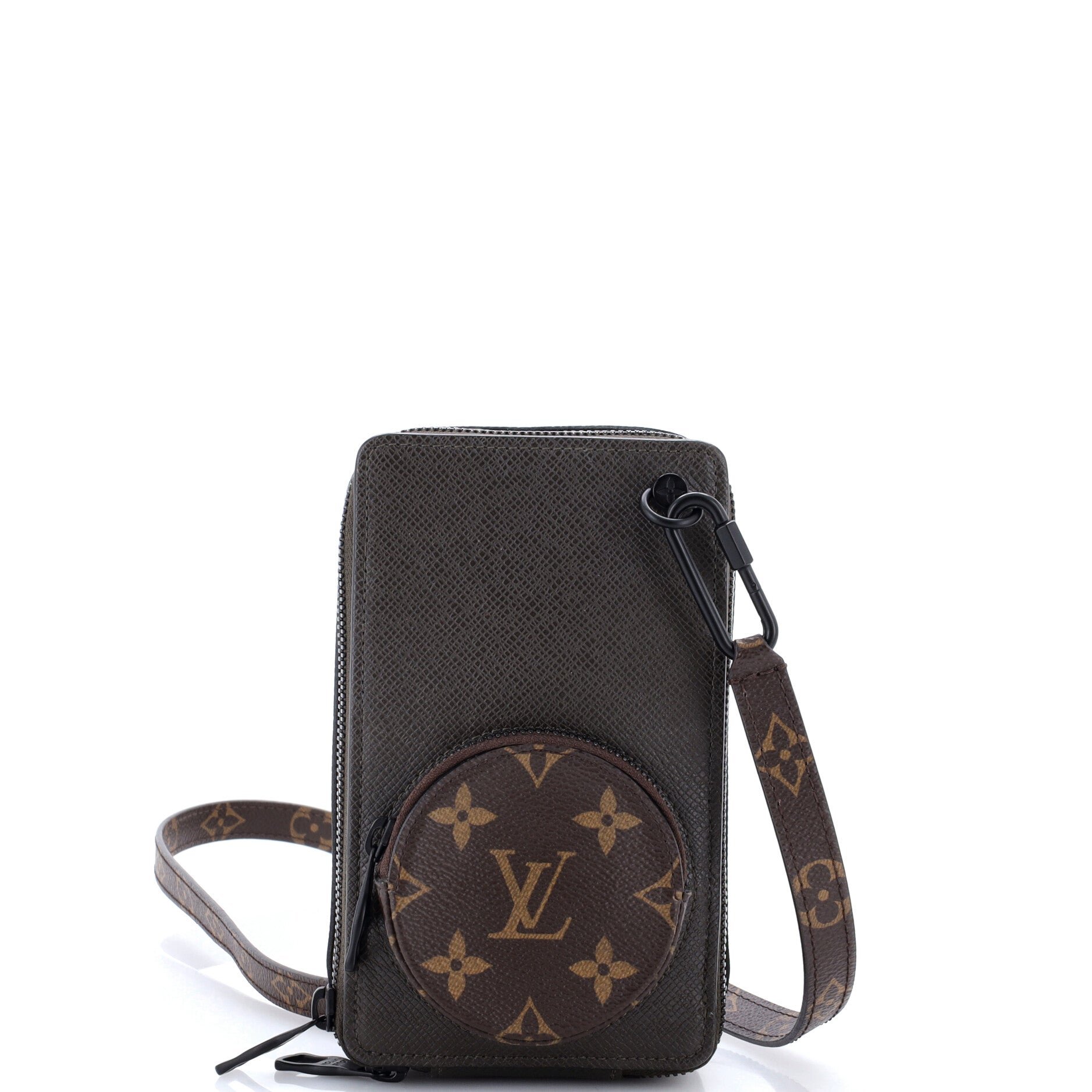 Phone Box Bag Taiga Leather with Monogram Canvas