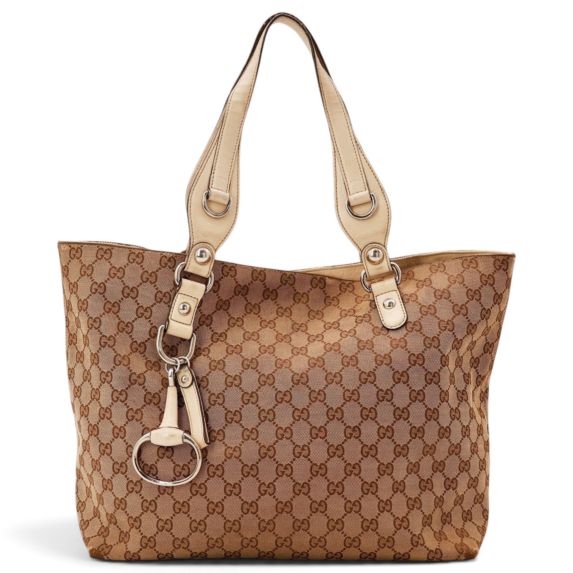 Interlocking leather handbag