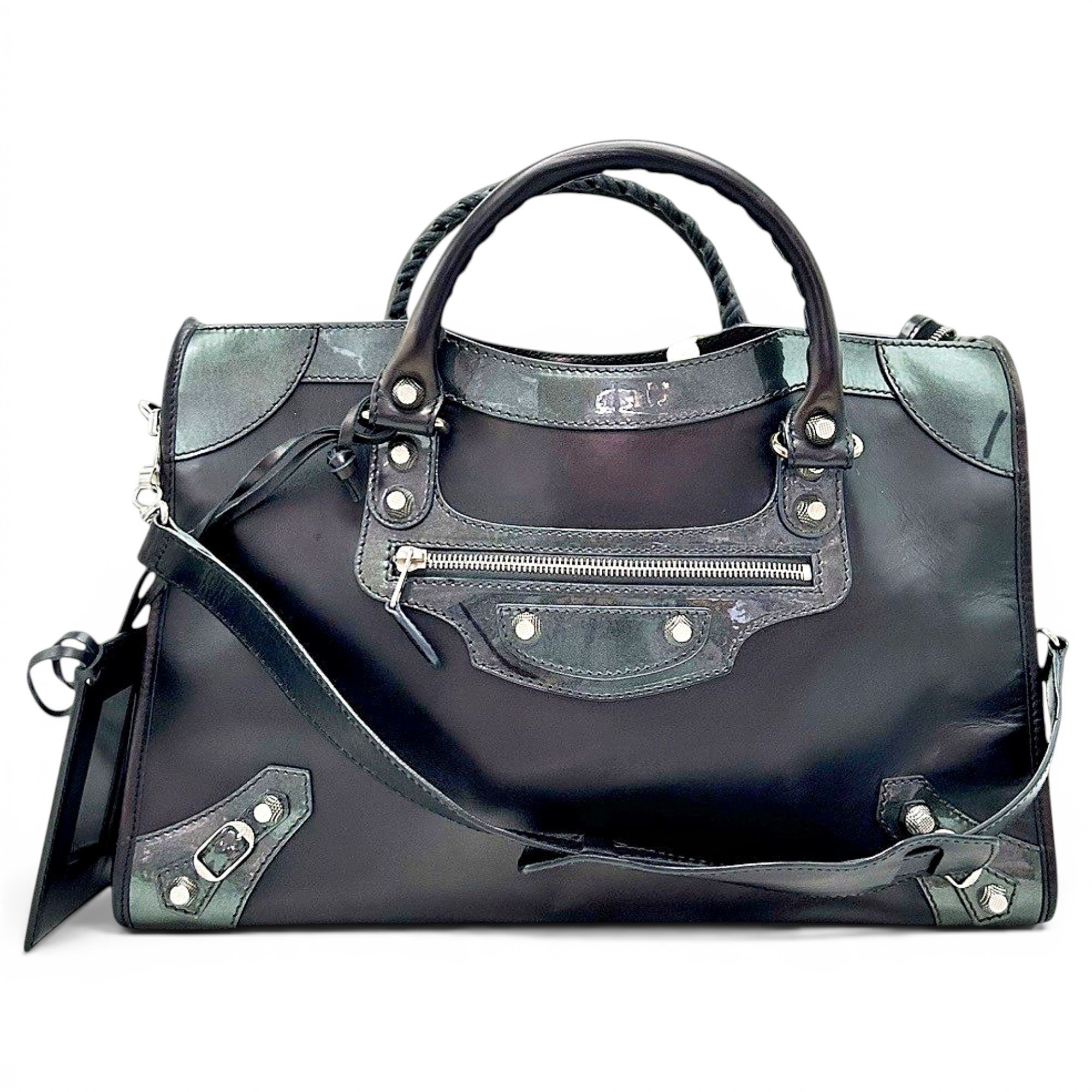 City leather handbag