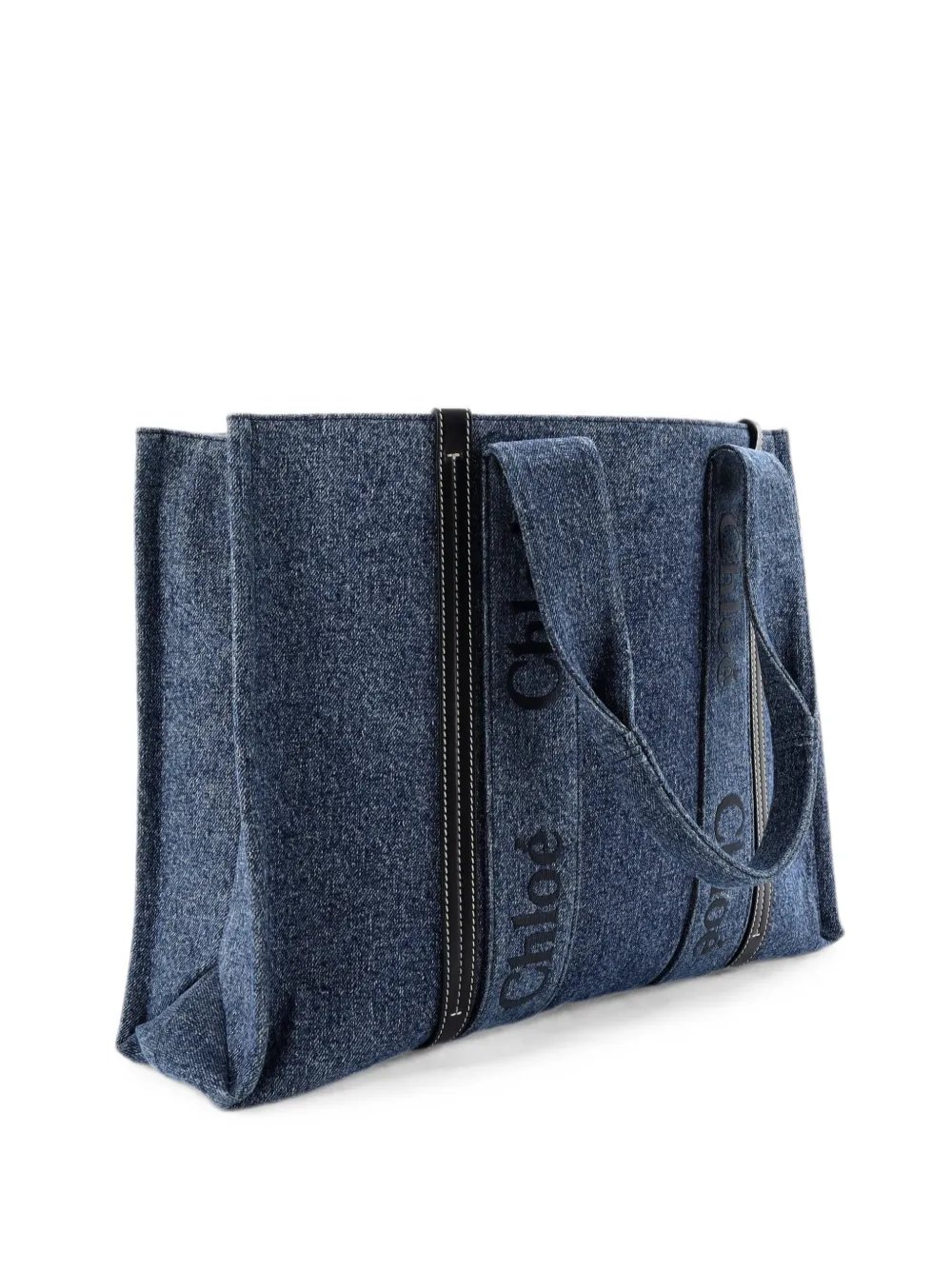 Woody Canvas with Leather Large tote bag