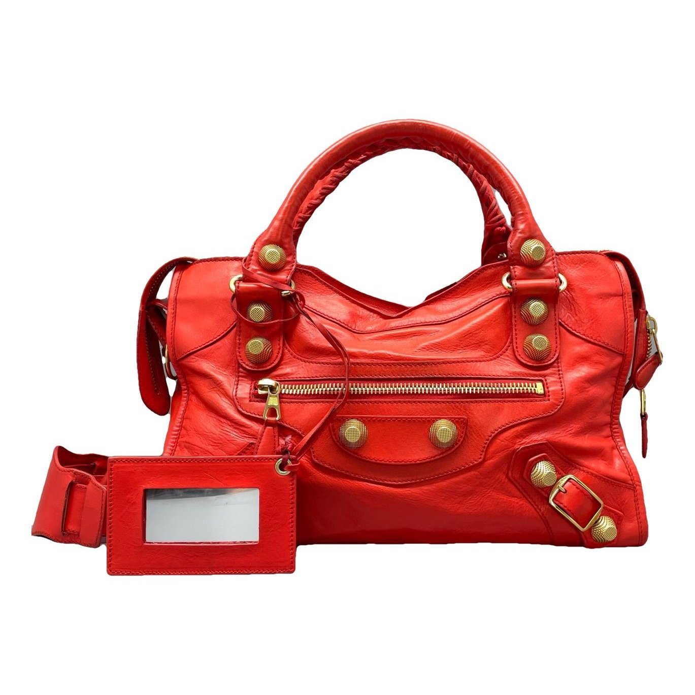 City leather handbag