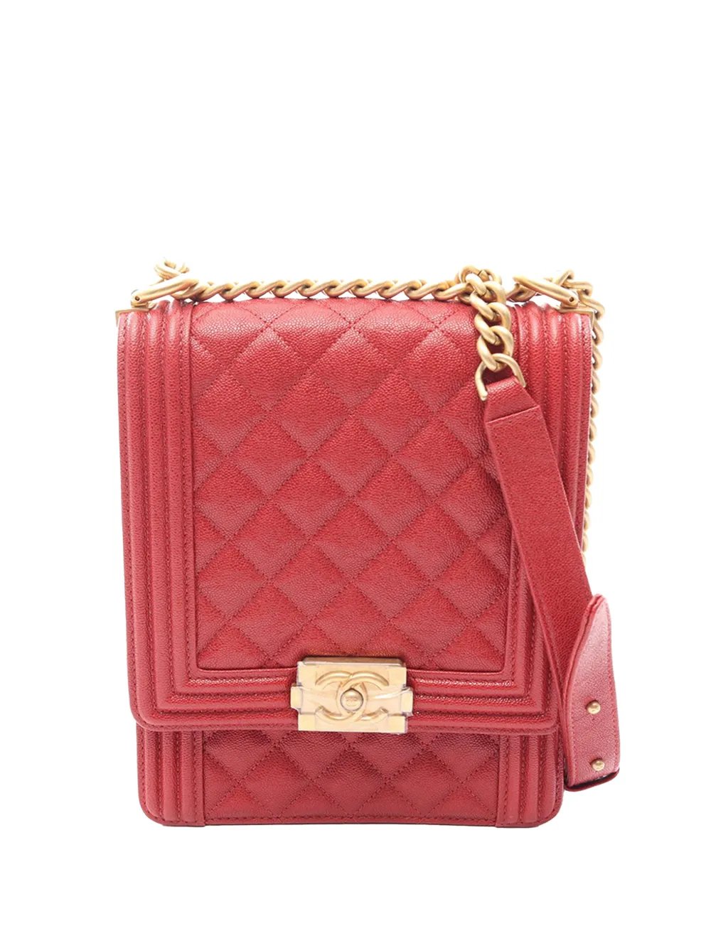 2019 Quilted Lambskin North South Boy Flap crossbody bag