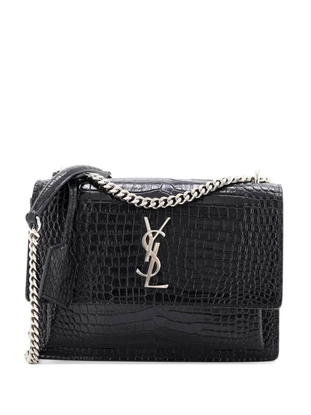 Sunset Crocodile Embossed Leather Medium crossbody bag
