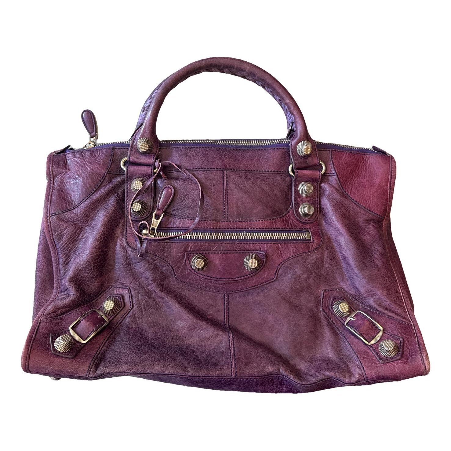 City leather handbag