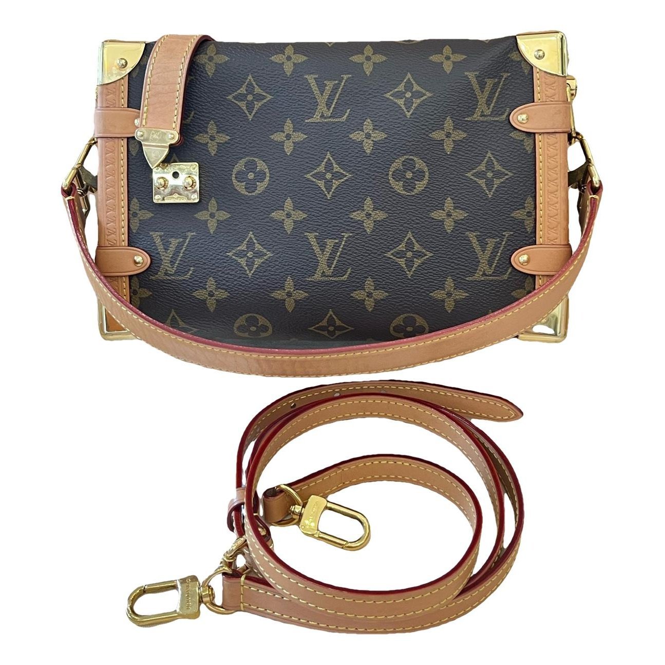 Side Trunk leather handbag