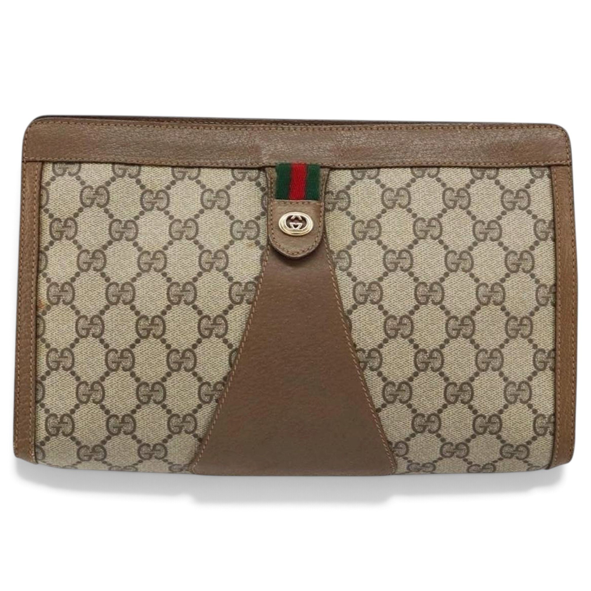 Leather clutch bag