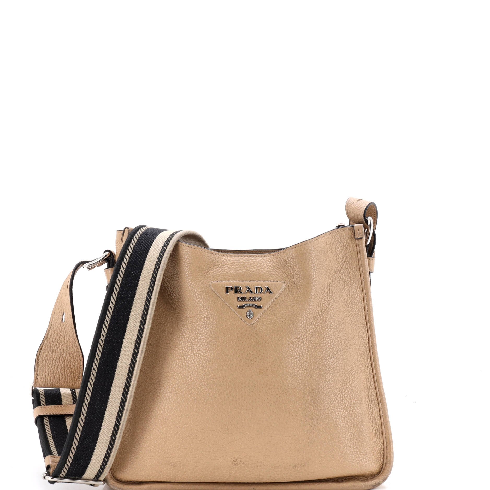 Logo Strap Crossbody Bag Vitello Daino Medium