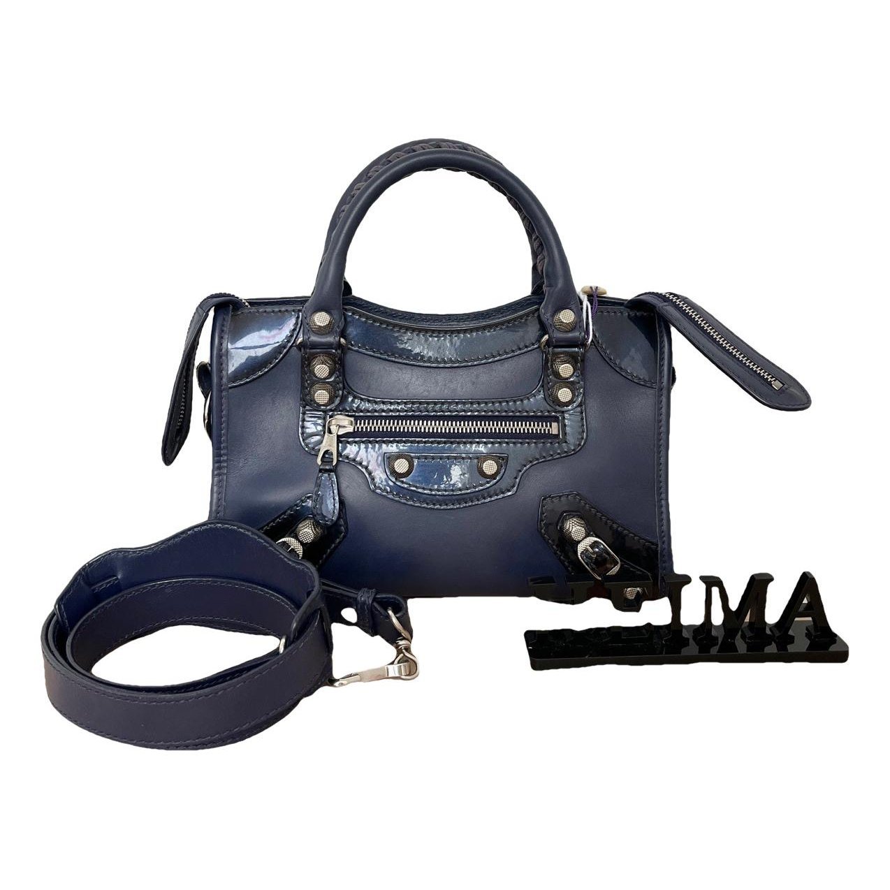 Classic Metalic leather handbag
