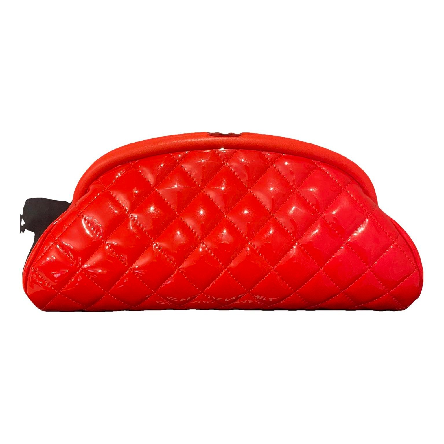 Patent leather clutch bag