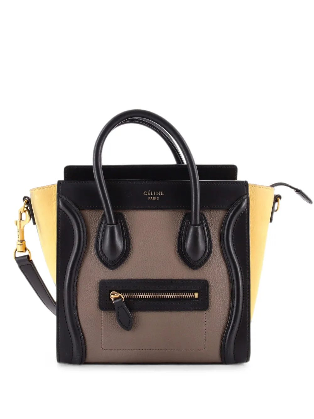Tricolor Luggage Bag Leather Nano crossbody bag