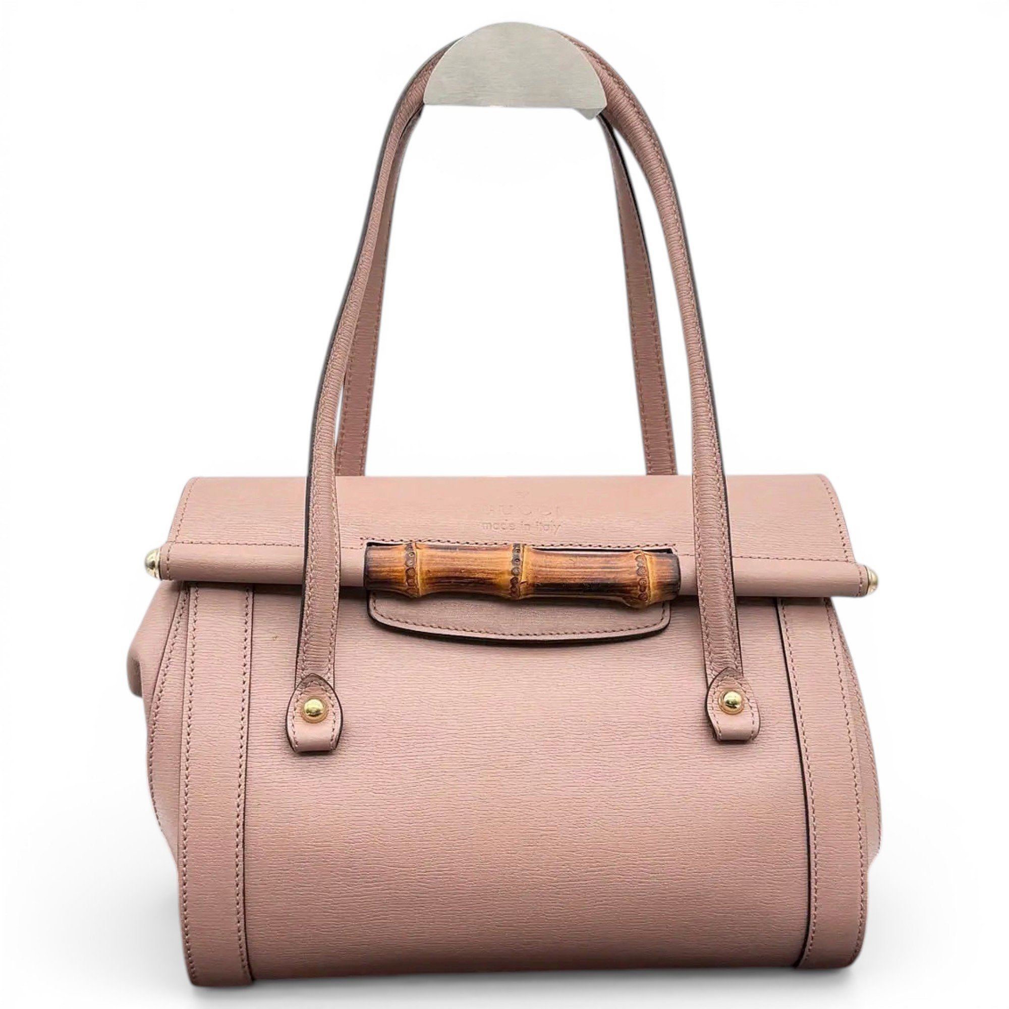 Bamboo Bullet Top Handle leather handbag