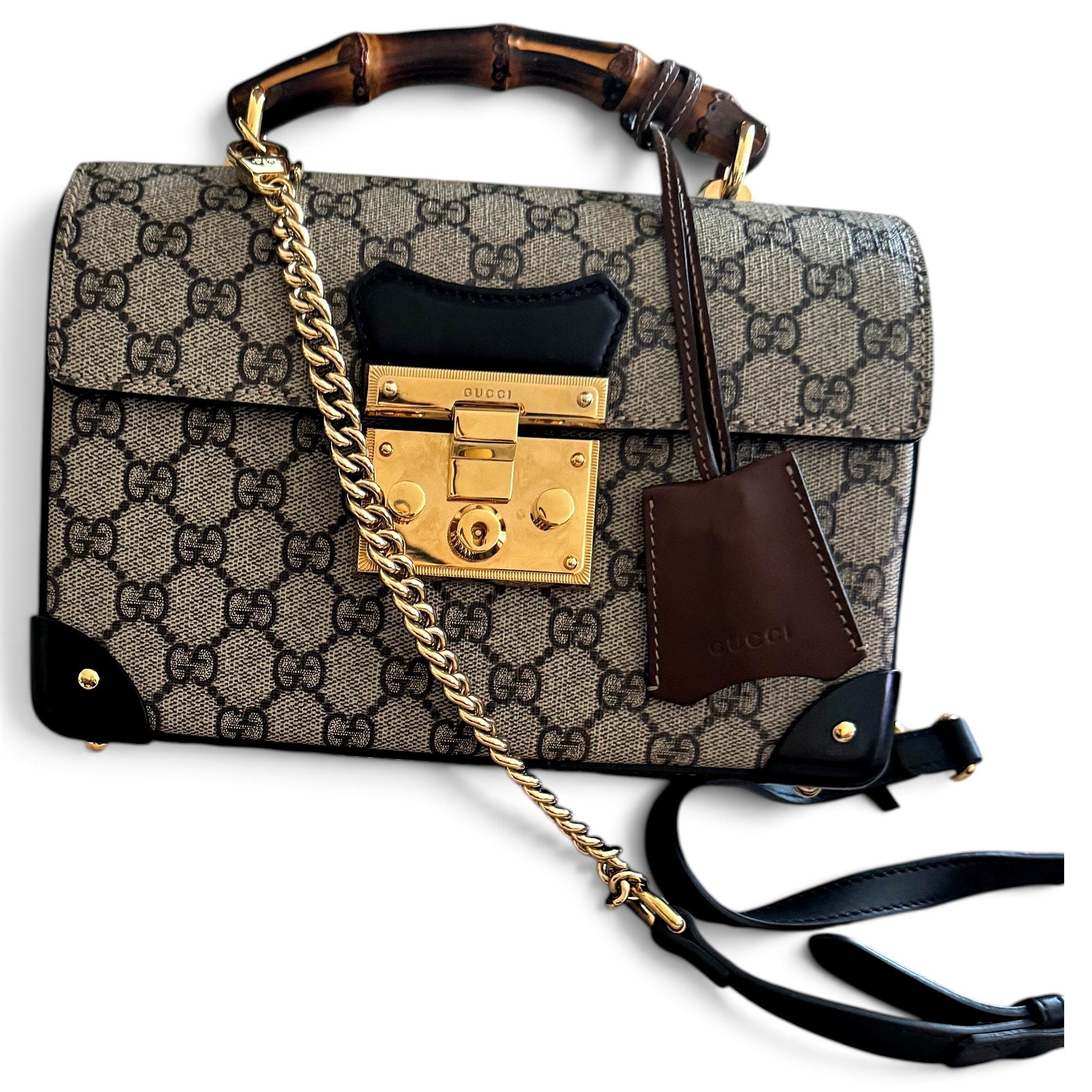Padlock leather handbag