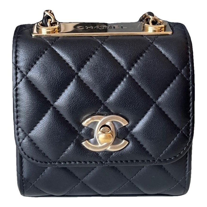 Trendy CC leather crossbody bag