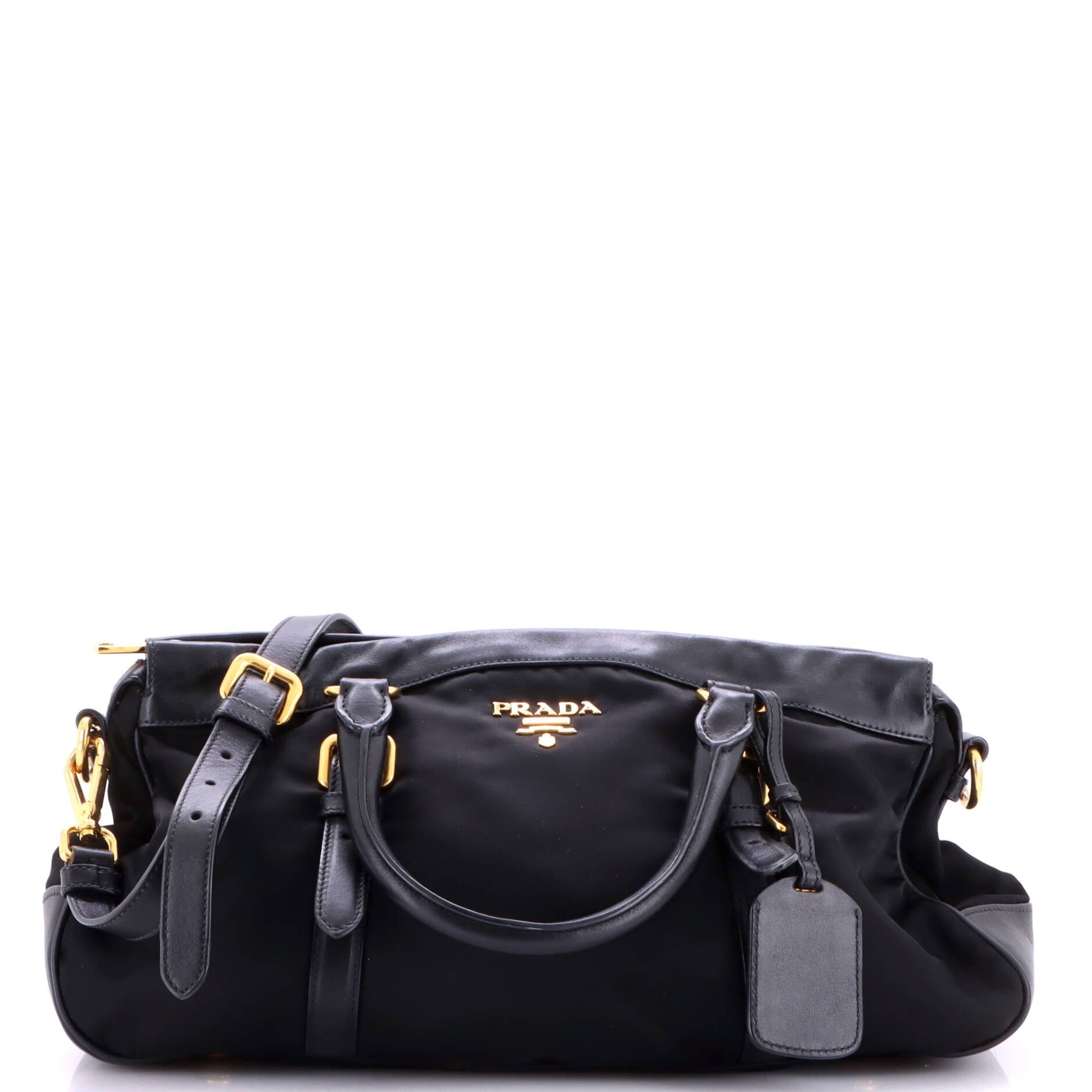 Convertible Belted Satchel Tessuto with Leather Large