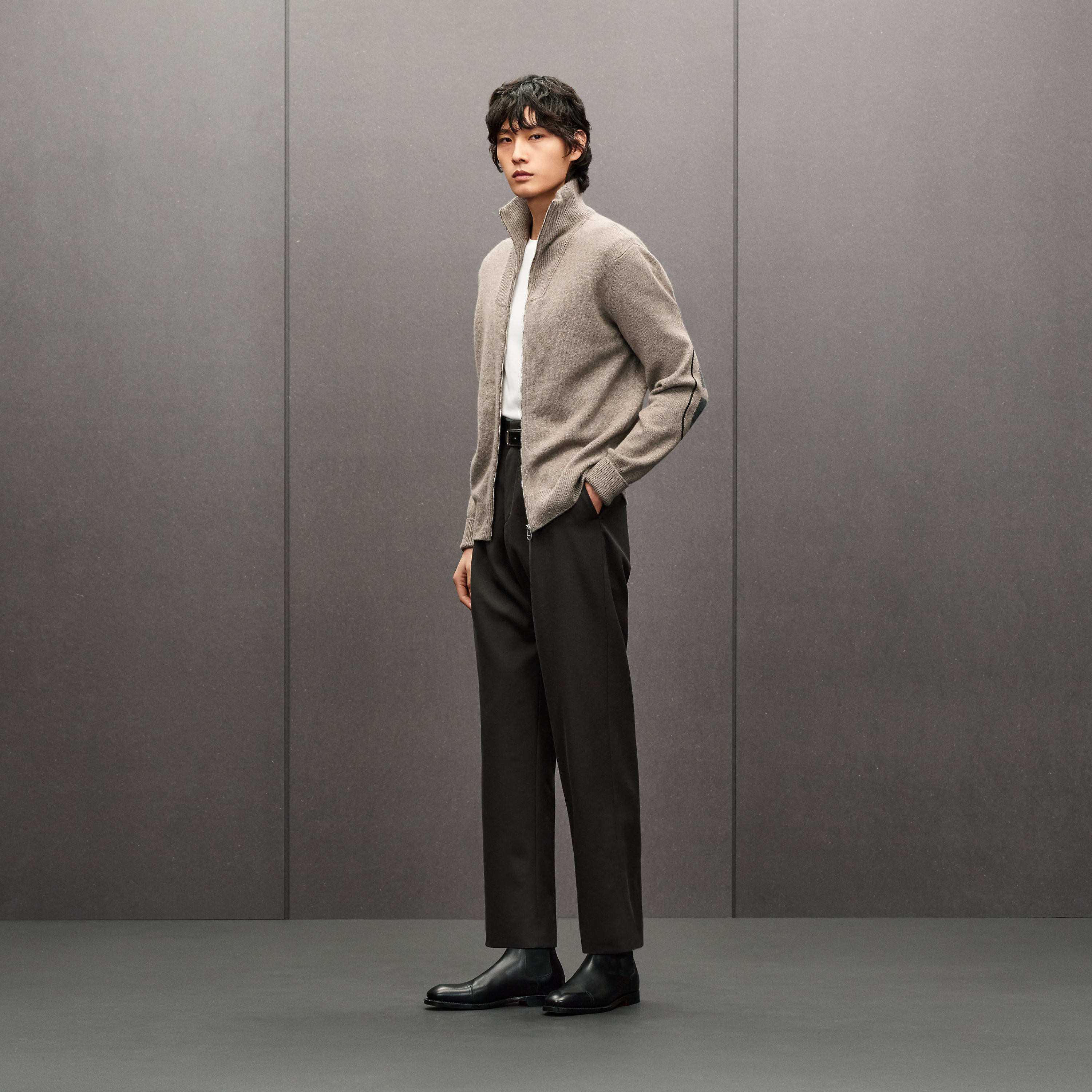 "Maillon Chaine d'Ancre" zipped cashmere jacket