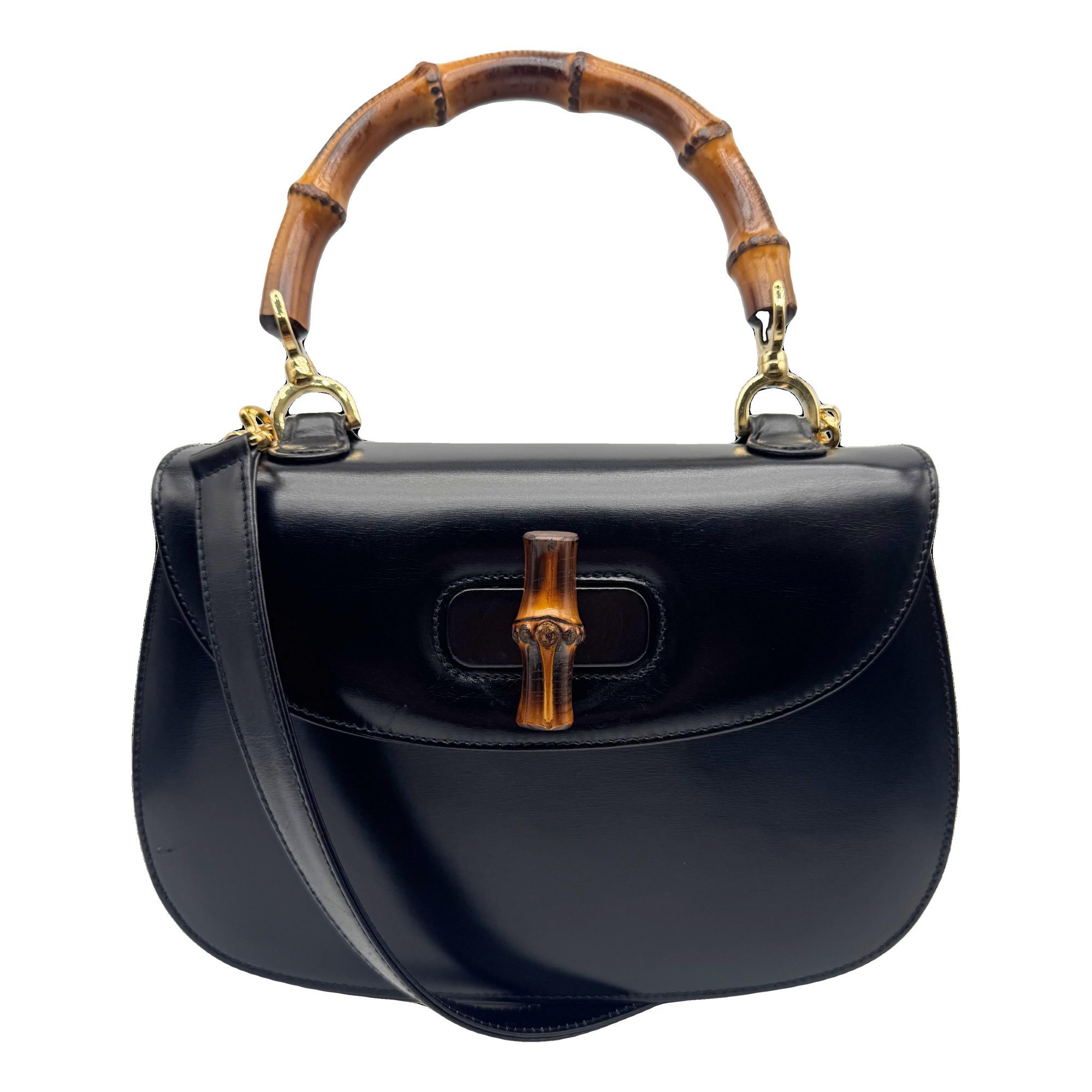 Convertible Bamboo Top Handle leather crossbody bag