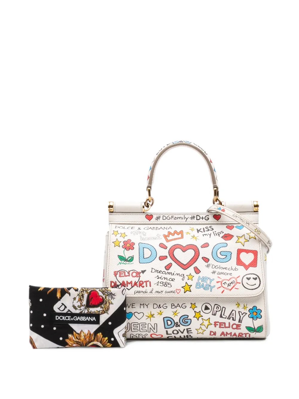 2010-2026 Small Dauphine Graffiti Printed Leather Miss Sicily satchel